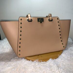 Karl Lagerfeld Bag Purse Paris Pink Lock 13”x9.25”x6” (LxHxW) Leather PU Covered